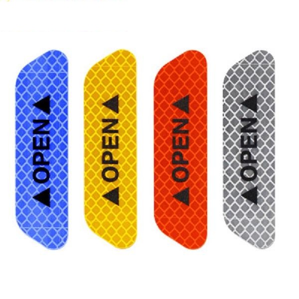 Bộ 4 DECAL dán OPEN phản quang báo mở cửa ô tô