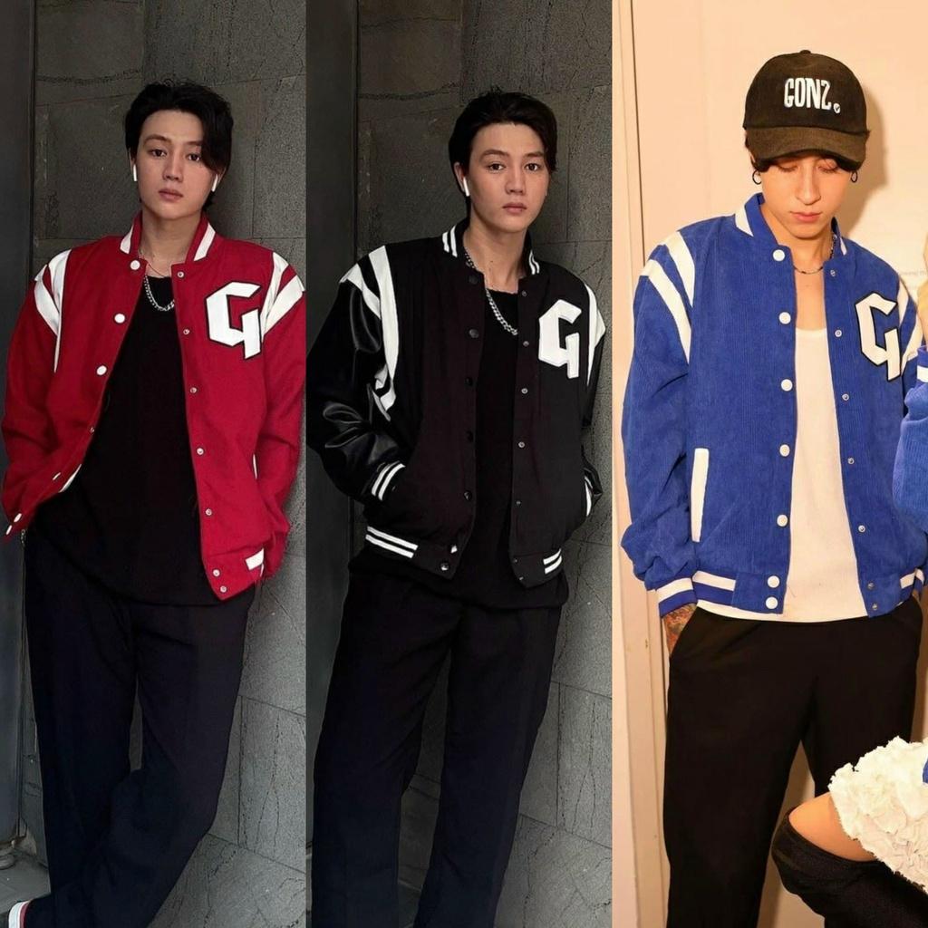 Áo Khoác Bomber Jacket Nhung Gân G Unisex (Ảnh Thật/Có Sẵn),Áo khoác  bomber unisex  cực phong cách , hàn quốc cho các bạn trẻ