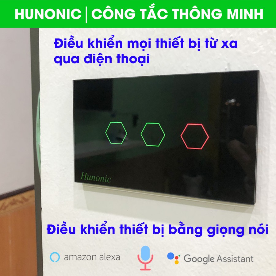 Công tắc thông minh Smart Home 3 nút tích hợp ổ hỗ trợ Google Assistant . Công tắc cảm ứng WIFI kính cường lực- Công tắc điện 2 màu đen trắng | Hàng Việt Nam Chất Lượng Cao