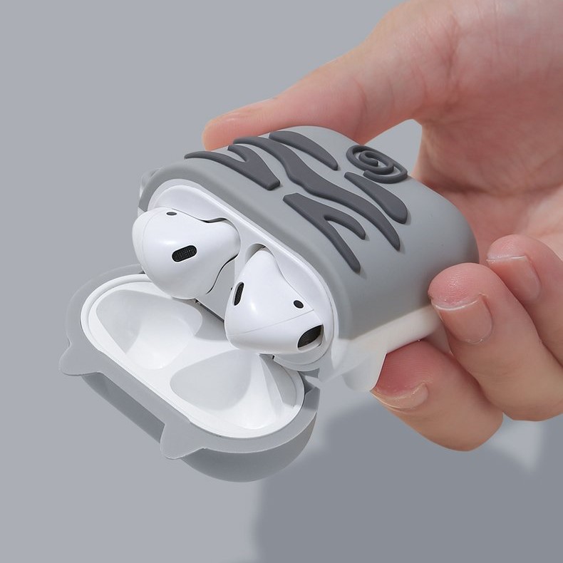 Bao Case Cho Airpods 1/ Airpods 2 Hình Chó Husky, Chó Cori, Mèo Xám