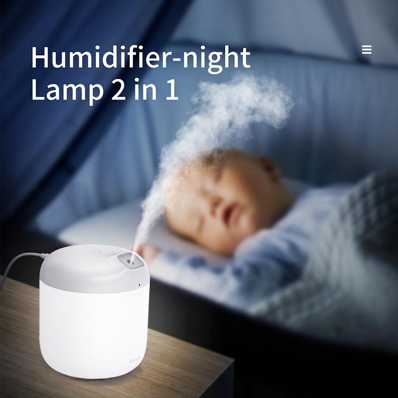 Máy phun sương tạo ẩm Baseus Elephant Humidifier (600ml , Air Diffuser, Large Spray with LED Night Light) (Hàng chính hãng)