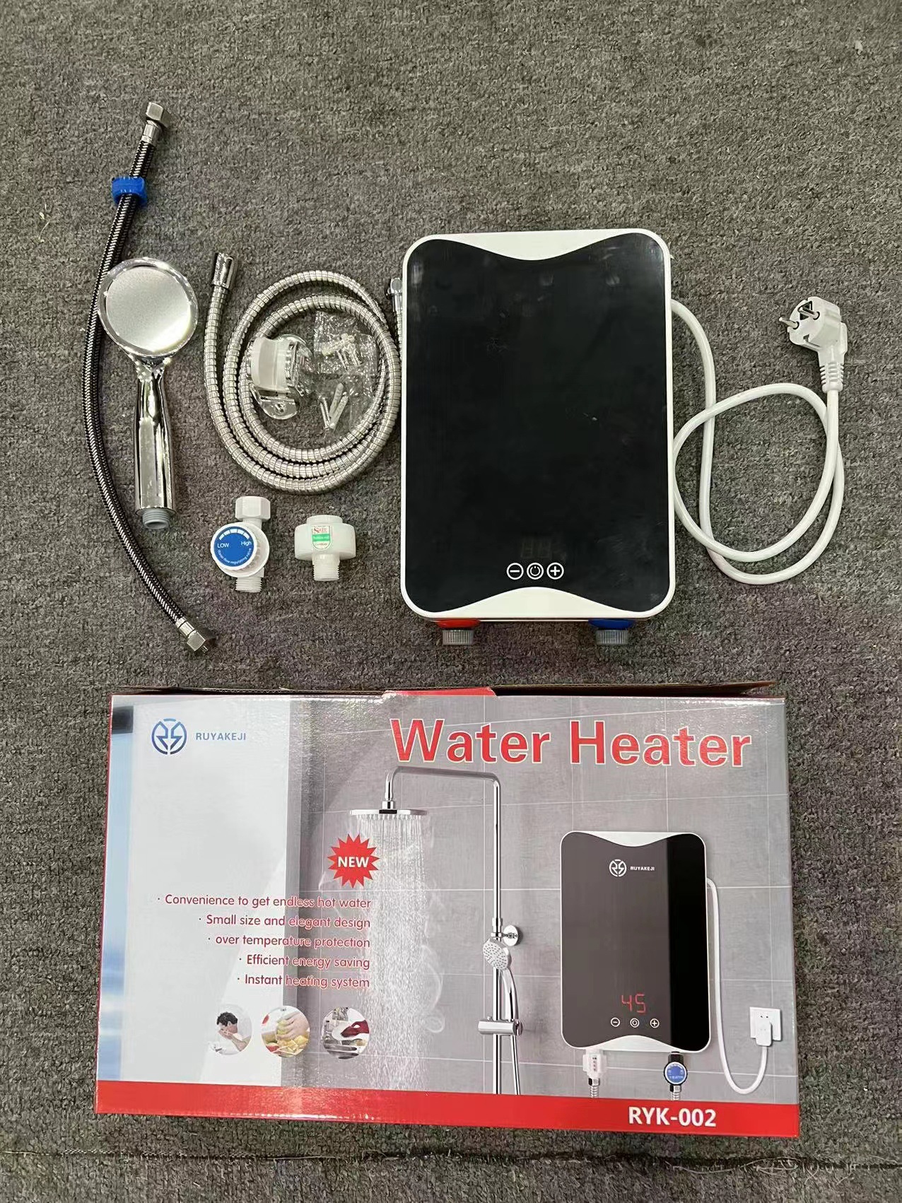 Máy Nước Nóng Lạnh Nhà Tắm Hot and Cold Shower cao cấp 5500w (tặng kèm vòi sen và giá đỡ)