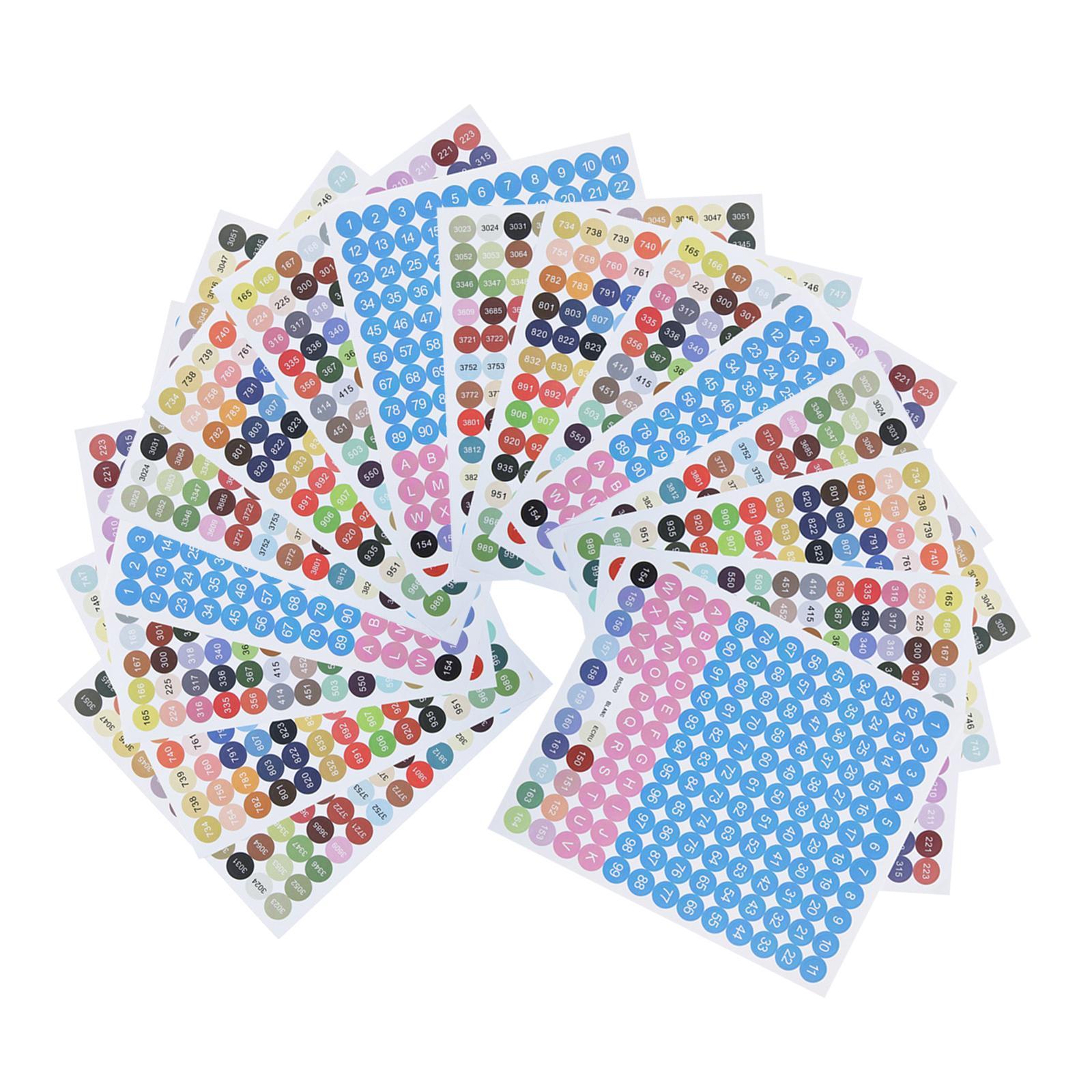 Number stickers colorful