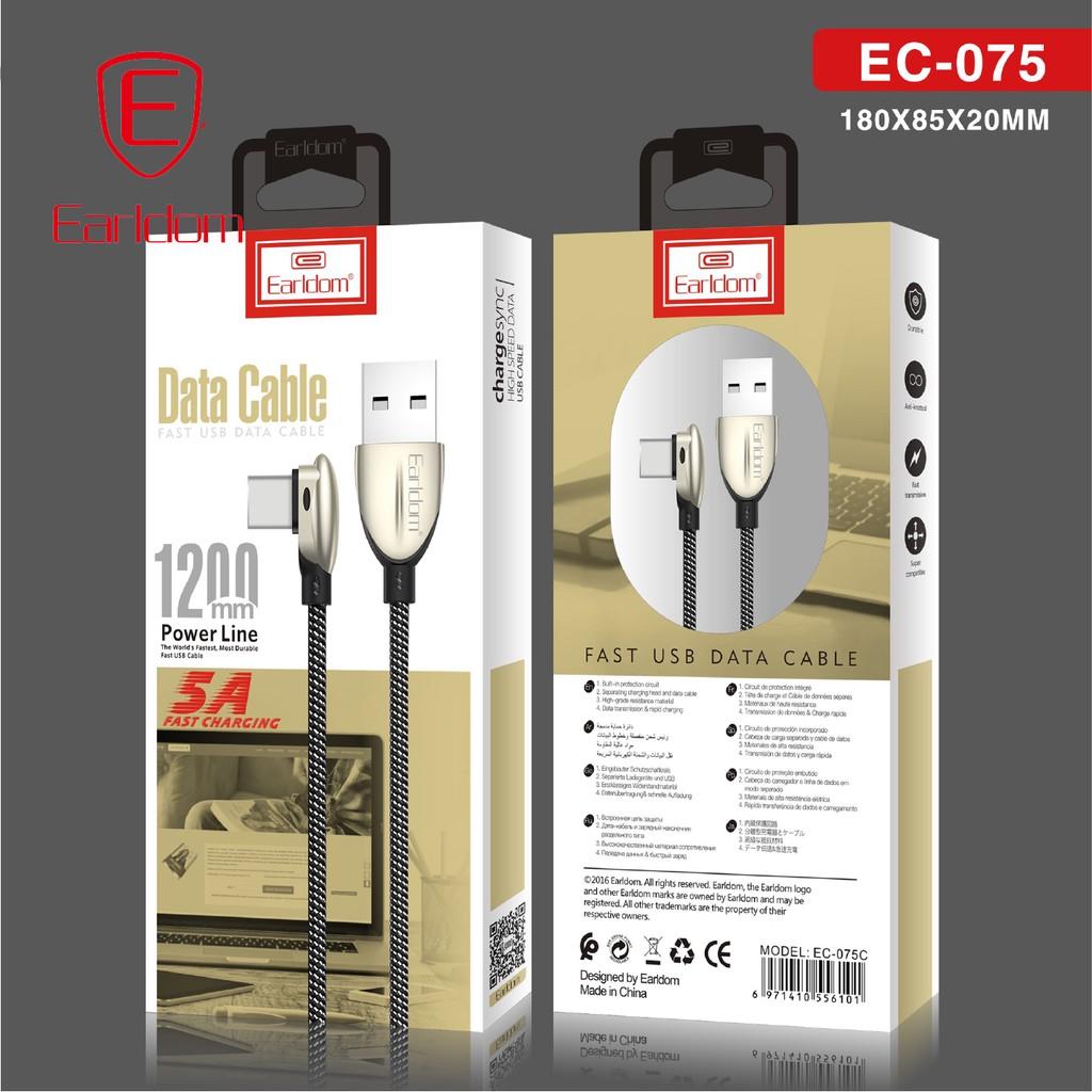 Dây sạc nhanh hai màu EARLDOM EC-075 loại dù bền đẹp - Hàng chính hãng