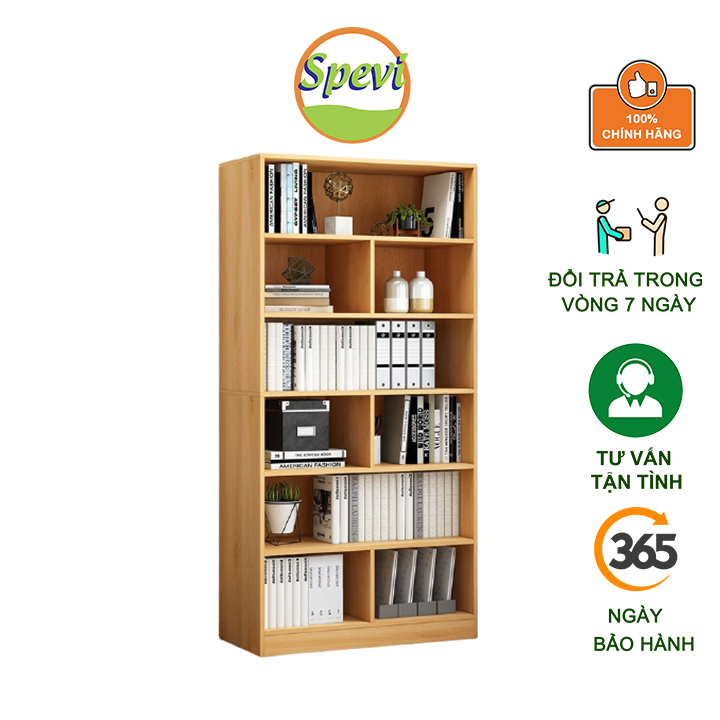 Kệ Sách Gỗ Để Sàn Đẹp FIVO Mã FB70 Chất Liệu Gỗ MDF Hàng Cao Cấp, Thiết Kế Nhỏ Gọn Vô Cùng Thanh Lịch, Kèm Tấm Lưng  (Kích thước 60x24x178cm)