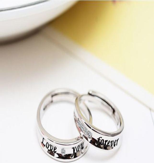 Nhẫn cặp nhẫn đôi thời trang love you forever NC09