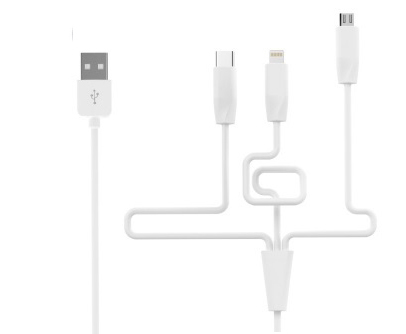 Cáp Sạc 3 in 1 Hoco X1 Lightning, Micro USB Và Type C 1 Mét - Hàng Chính Hãng