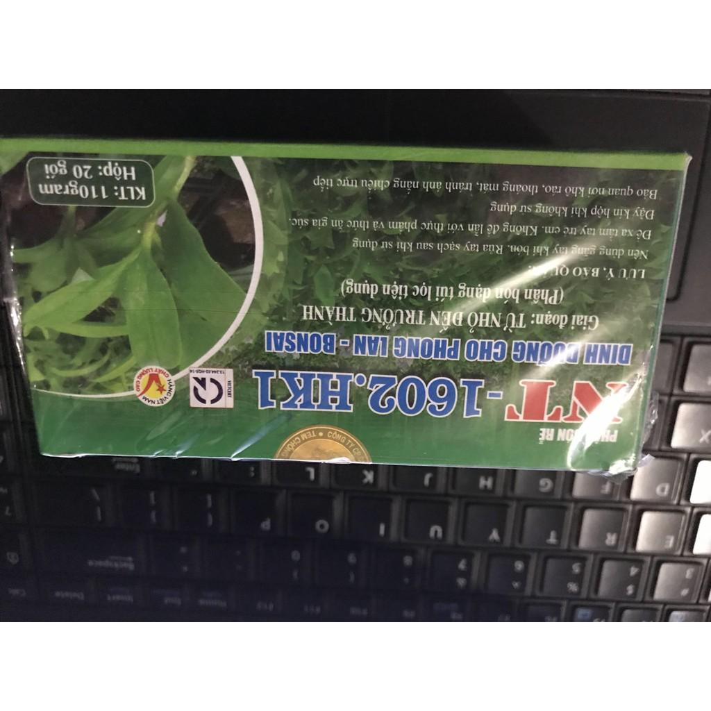 Phân bón chậm tan dạng túi lọc hộp 20 túi NT-1602 HK1 cung cấp dinh dưỡng cho phong lan, hoa cảnh