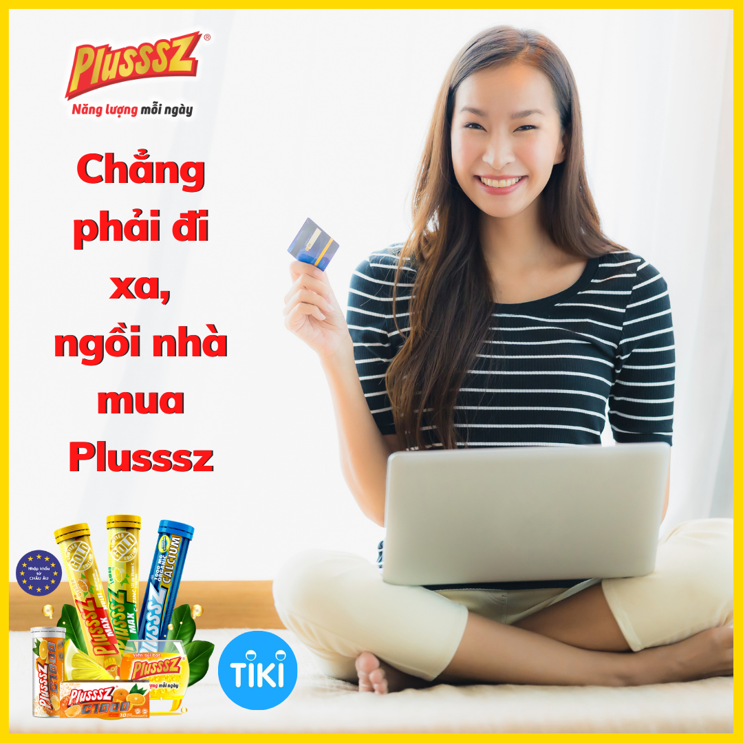 Viên bổ sủi bọt Plusssz Max Multivitamin không đường hương vị cam