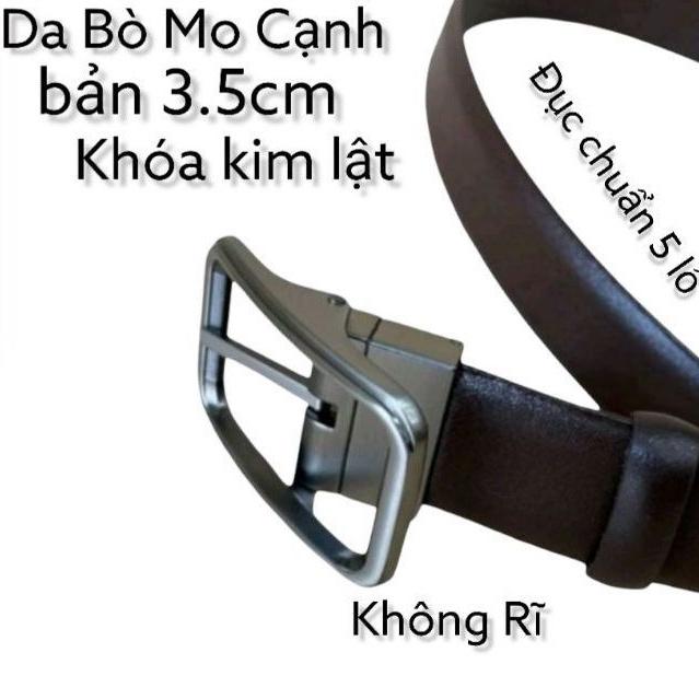 Dây Nịt Nam da bò thật Thắt Lưng da Nam Cao Cấp Phong Cách khóa kim lật bản nhỏ 3.5cm(TM-47)- CA SAU TUAN MINH