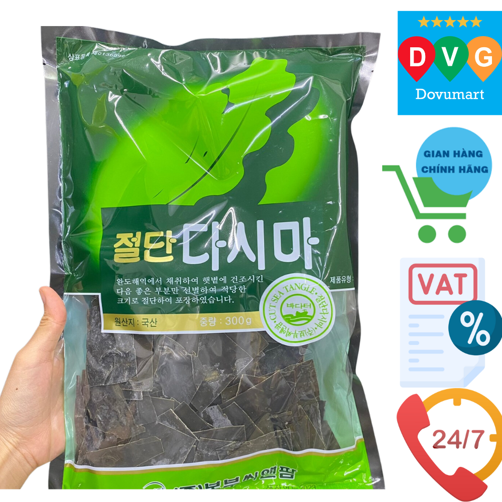 Rong Biển Miếng ( Tảo Biển Miếng) Dashima Ninh Nước Dùng Daesang Hàn Quốc Gói 300G / 보부수산) 절단다시마 300G