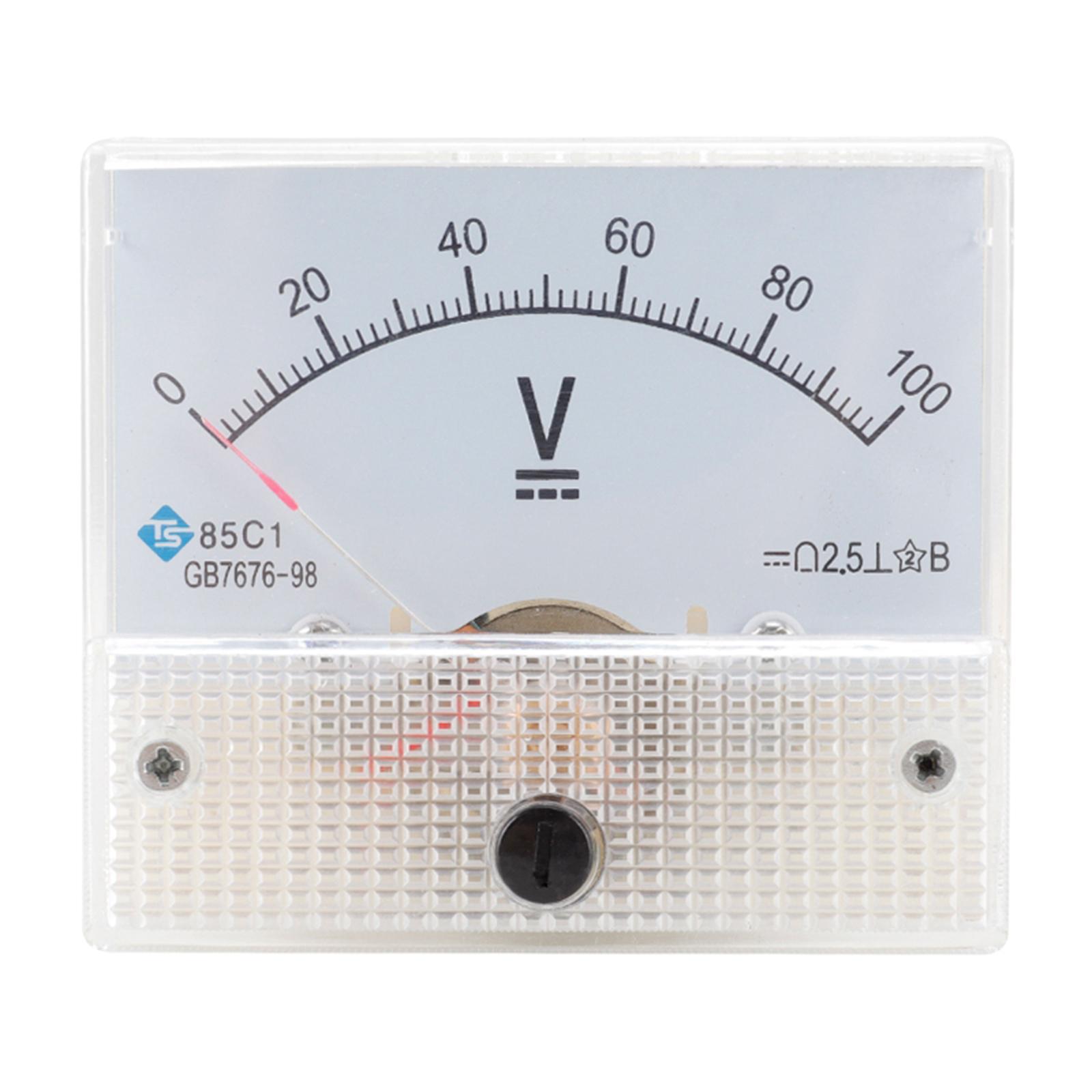 2x Voltage Analogue Voltmeter, Professional Durable 2.5 Accuracy Voltage Analog Voltmeter Panel Voltmeter DC - DC 0-100V