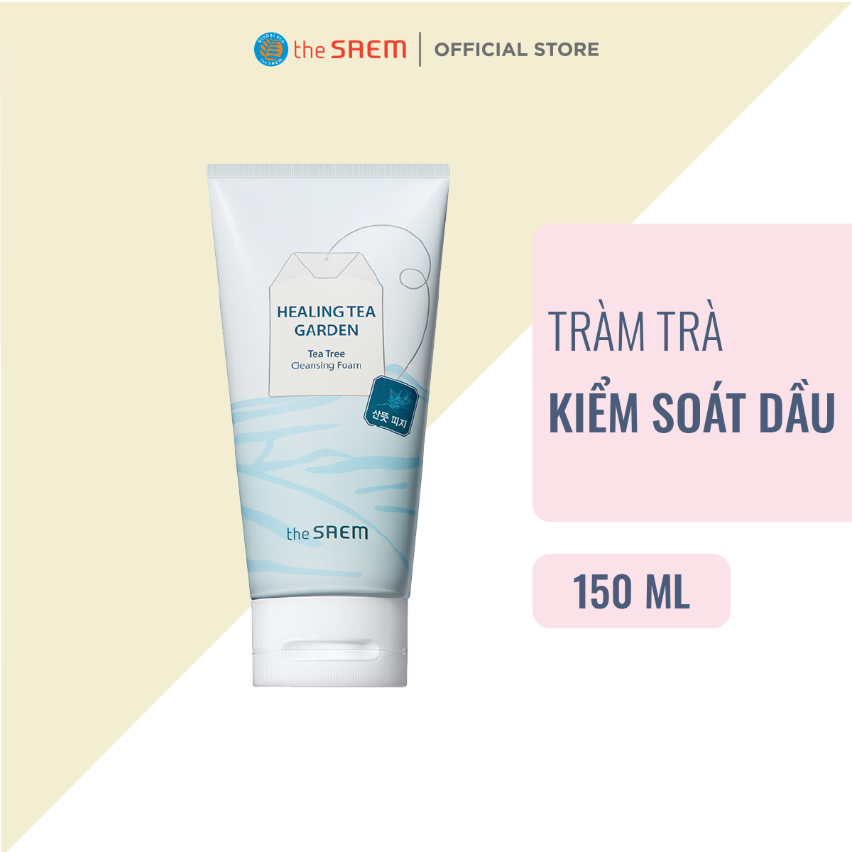 Sữa Rửa Mặt Kiểm Soát Nhờn Tràm Trà the SAEM Healing Tea Garden Tea Tree Cleansing Foam (150ml)