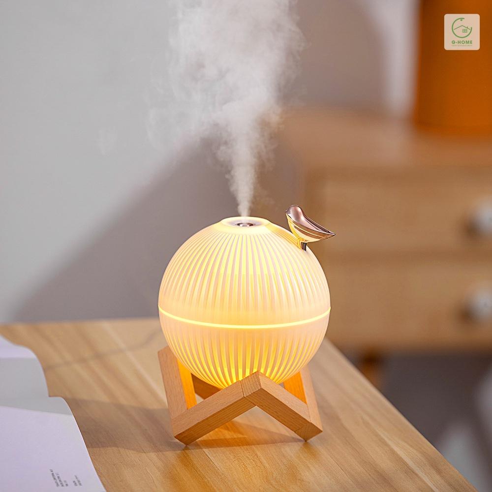 Máy xông tinh dầu cao cấp Ghome kiêm đèn ngủ, phun sương tạo ẩm phòng điều hòa 3 chế độ đèn 200ml DIENTU1