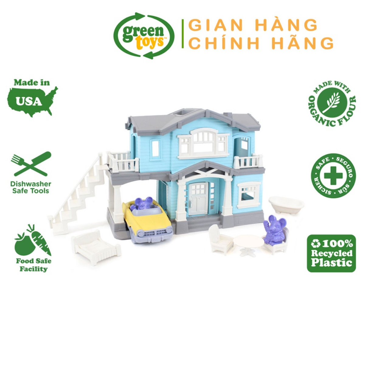 Bộ Đồ Chơi Ngôi Nhà Green Toys – Xanh Dương