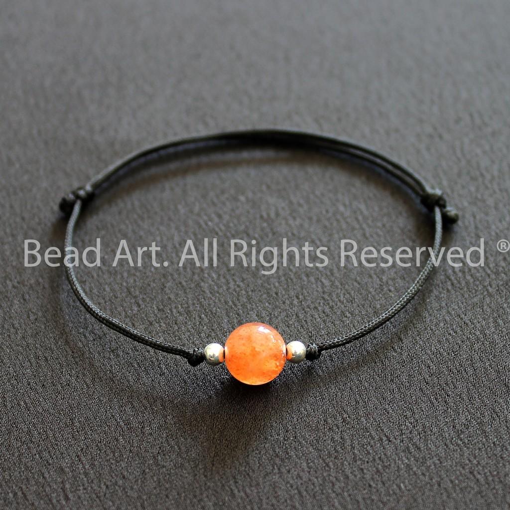 Vòng Tay Hạt Đá Sunstone, Đá Mặt Trời Tự Nhiên 8mm Loại A, Vòng Tay Phong Thuỷ, Chuỗi Hạt, Mệnh Hoả, Thổ - Bead Art