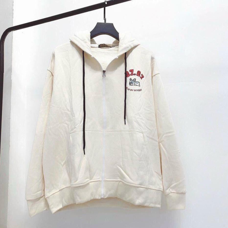 Áo khoác hoodie nam nữ Puppy Lazy 07 07 dáng unisex form rộng chất nỉ bông chống nắng tốt