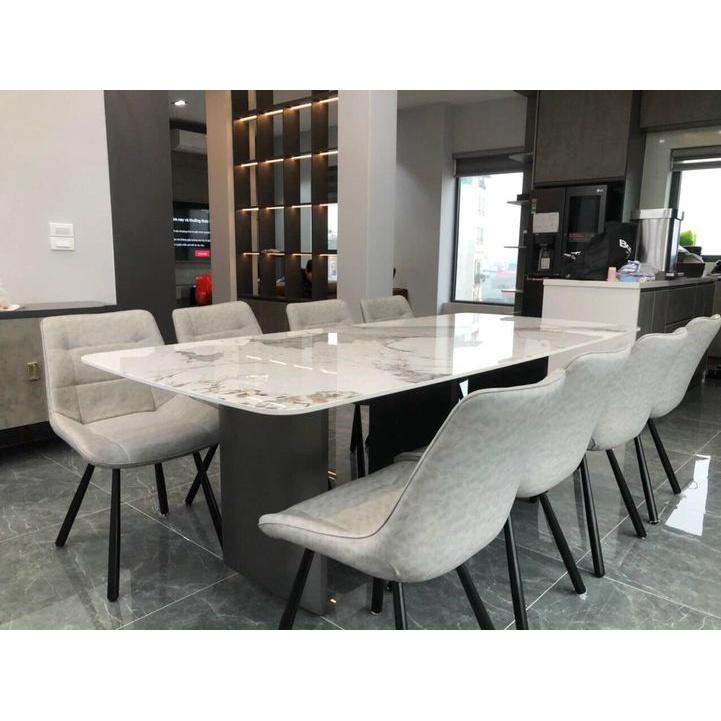 Bàn ăn mặt đá phiến ceramic kết hợp cùng ghế Camila