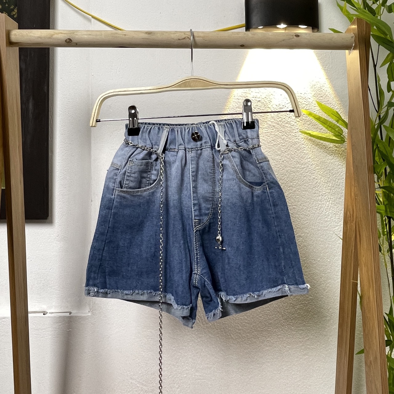 Quần đùi bé gái vải bò size đại, Short jean cho bé 5-10 tuổi màu loang co giãn mềm mại kiểu dáng thời trang