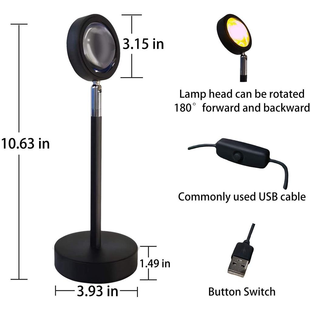Ins Đèn LED Tạo Hiệu Ứng Hoàng Hôn/Lạnh Mặt Trời Lãng Mạn Trang Trí Tiệc/Phòng Khách/Phòng Ngủ/Đại Biển