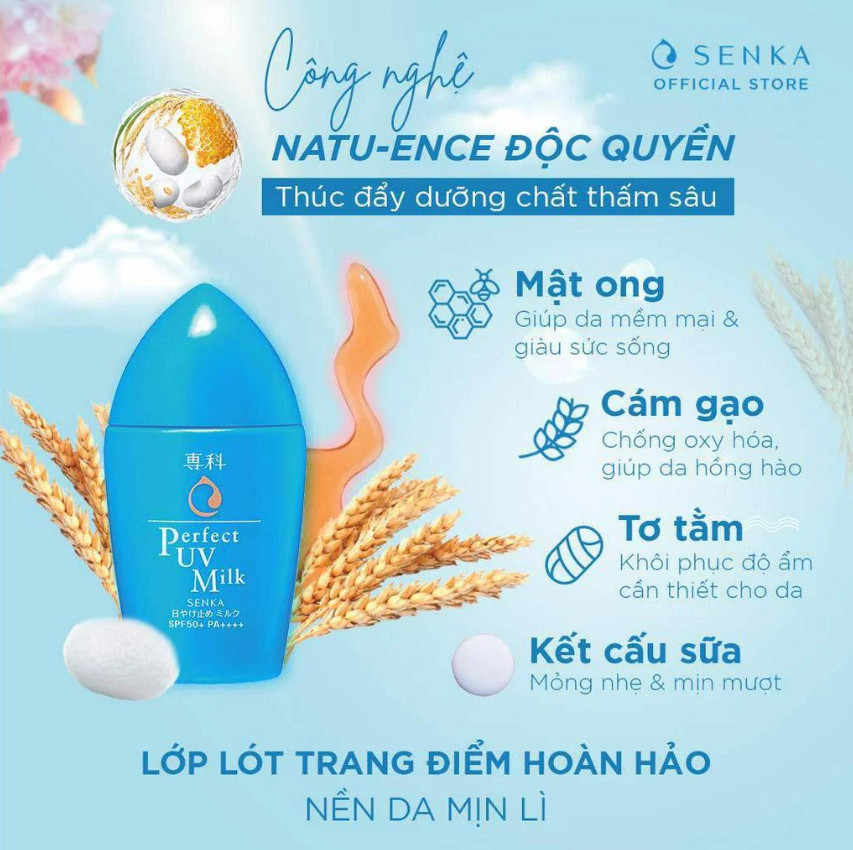 Kem Chống Nắng Dạng Sữa Senka Perfect UV Milk SPF 50+/PA+++