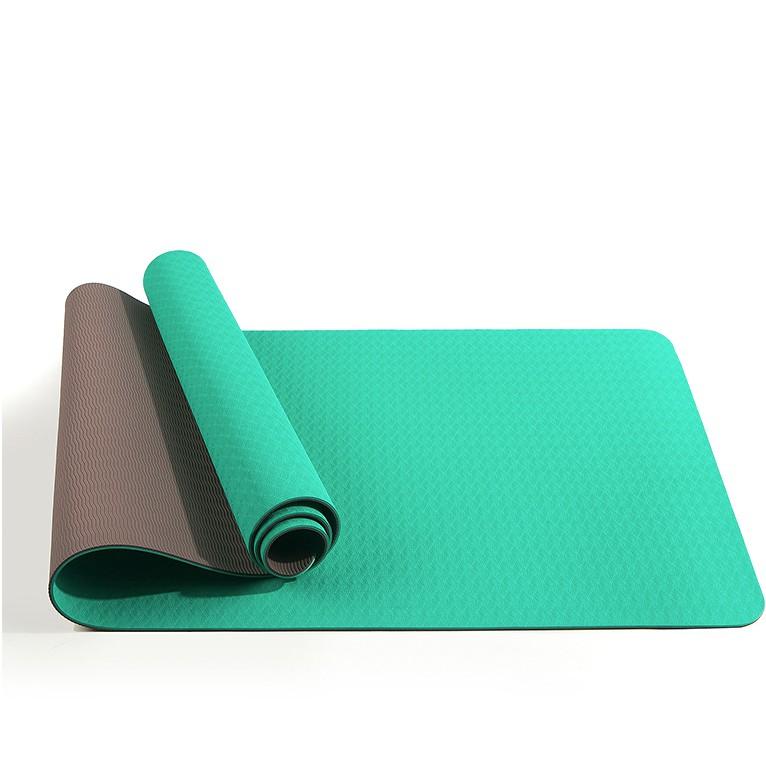 Thảm yoga 6mm 2 lớp TPE Cao cấp kèm túi lưới( Đủ màu)-Đảm bảo hàng đúc không tách lớp_ Bảo hành 12 tháng