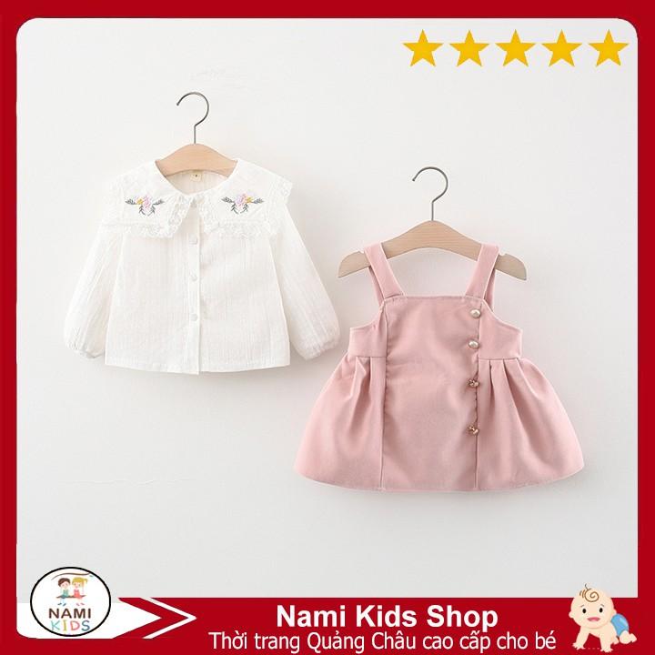 Set yếm thêu hoa cao cấp cho bé hàng Quảng Châu