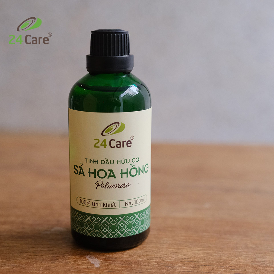 Tinh dầu Sả Hoa Hồng 24Care 100ML - Chiết xuất thiên nhiên, xông thơm phòng, xua đuổi côn trùng, làm dịu cảm giác khó chịu, cân bằng cảm xúc