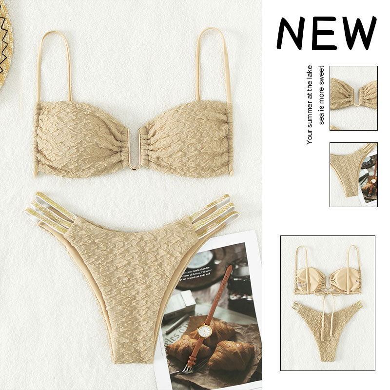Mẫu Bikini hai mảnh Sling cạp cao hình chữ U chuẩn dáng chảnh