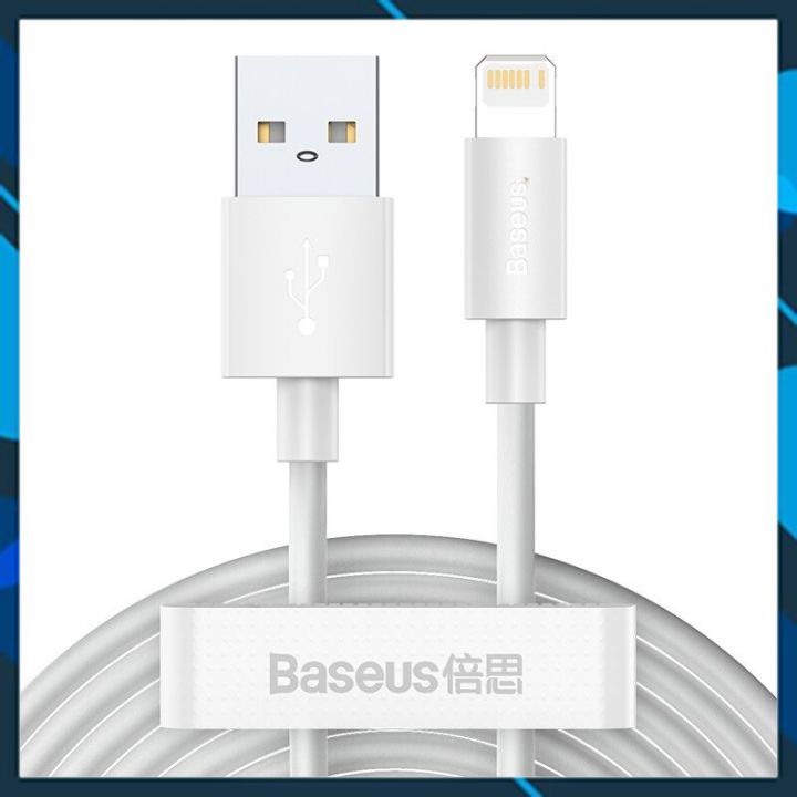 Cáp sạc nhanh 2.4A Baseus Mini White kết nối iPhone dây tròn dẻo đồng bộ dữ liệu cao dài 100CM - Hàng chính hãng