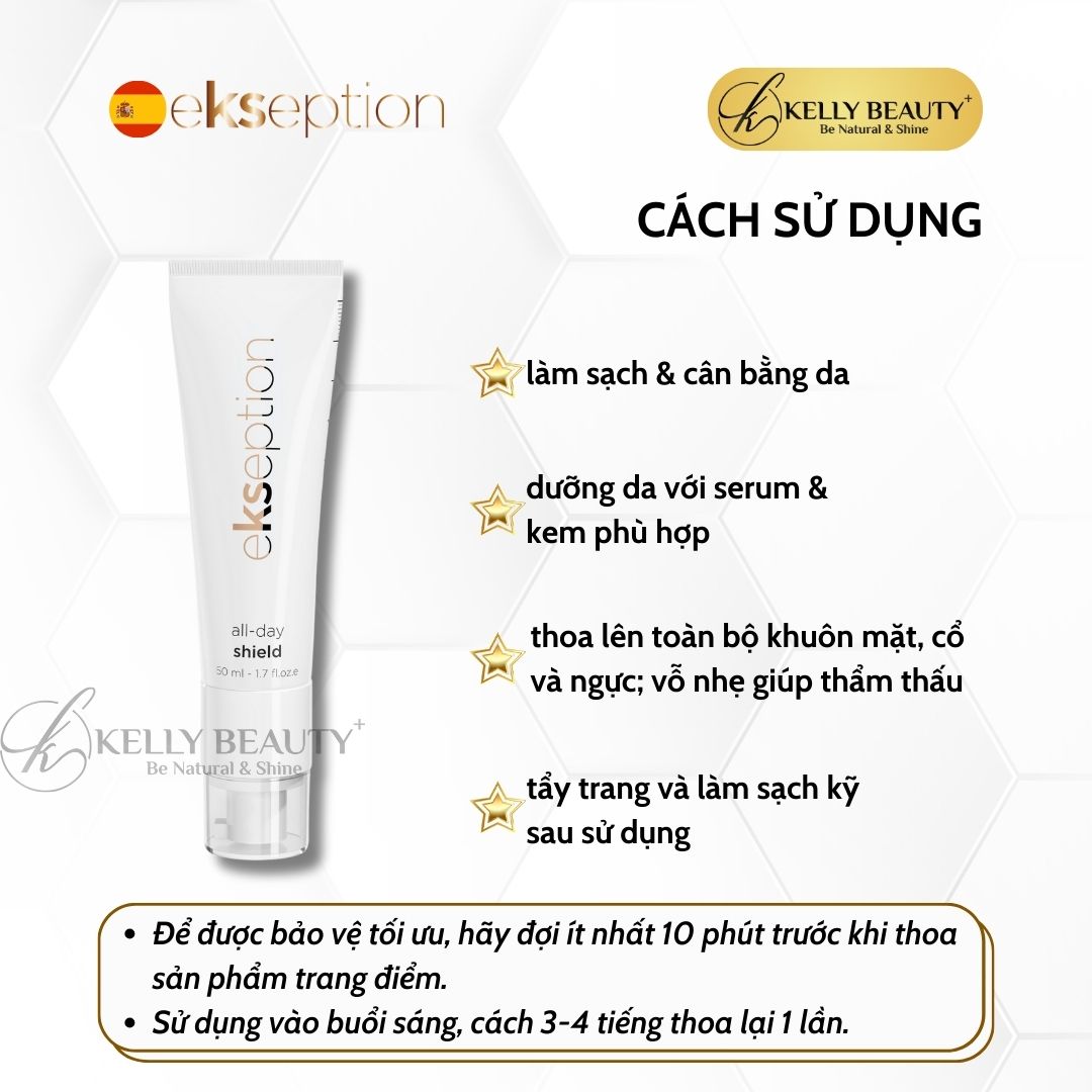 Kem Chống Nắng Phổ Rộng ekseption All Day Shield SPF 50+ | Kelly Beauty