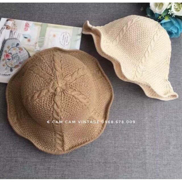 Mũ bucket nam nữ, nón bucket trơn vintage dệt kim unisex cao cấp len lỗ mềm TIỂU THƯ GẤP GỌN DU LỊCH