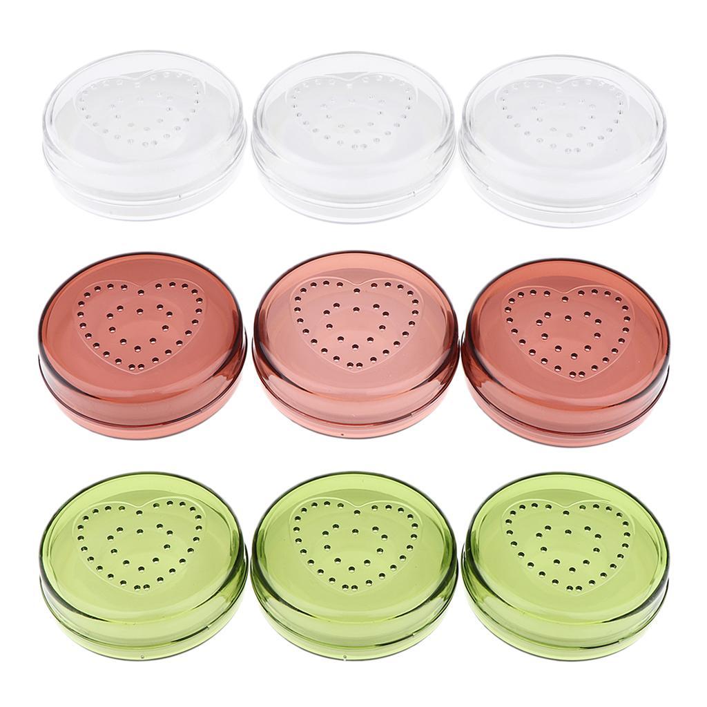 3Pcs Round False Eyelash Storage Case Box Eyelash Holder Container