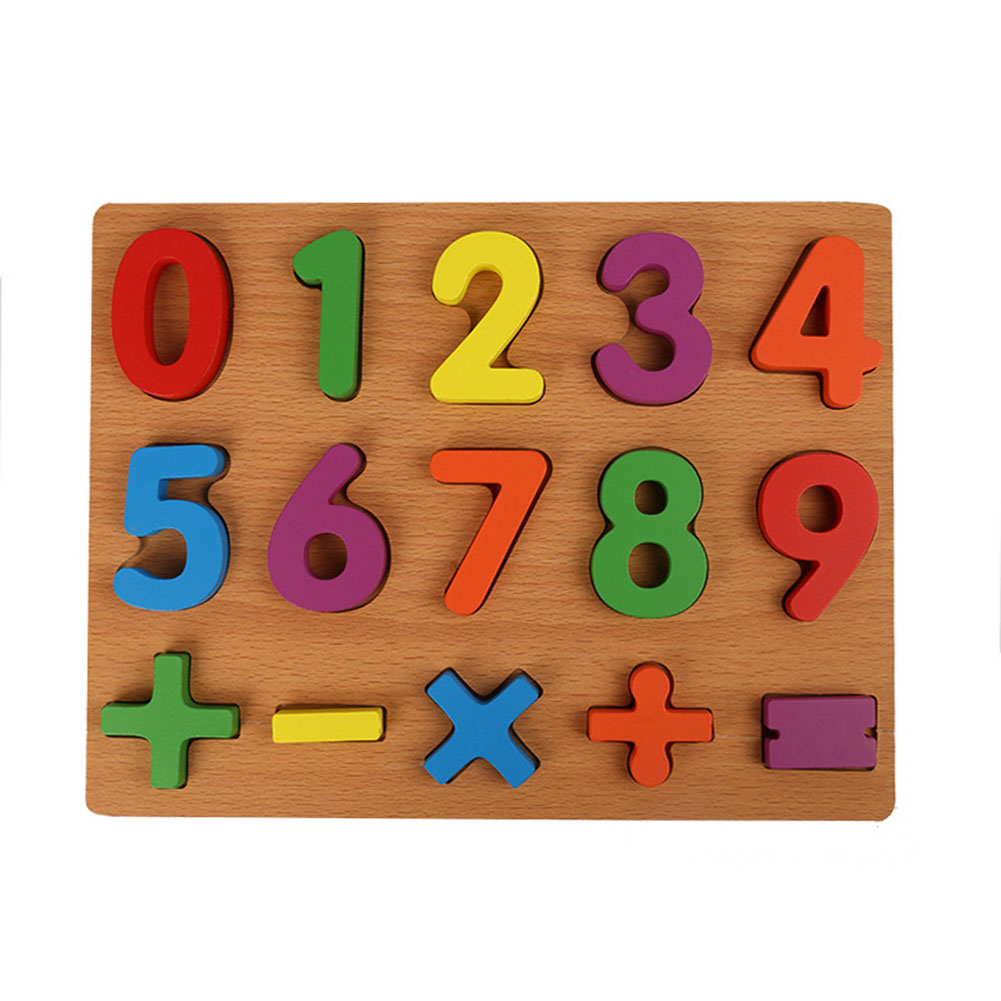 Kid Early Educational Toys Hand Grasp Wooden Puzzle Toy Alphabet Digit Learning Wood Jigsaw Toy