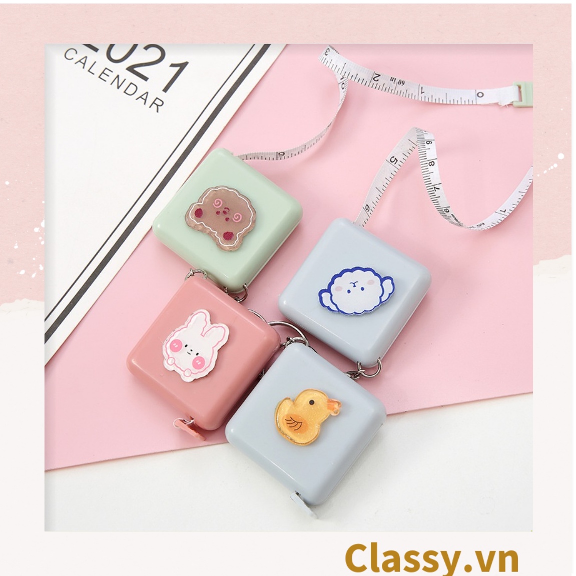 Classy Móc khóa, thước dây hộp nhựa siêu dễ thương PK1553