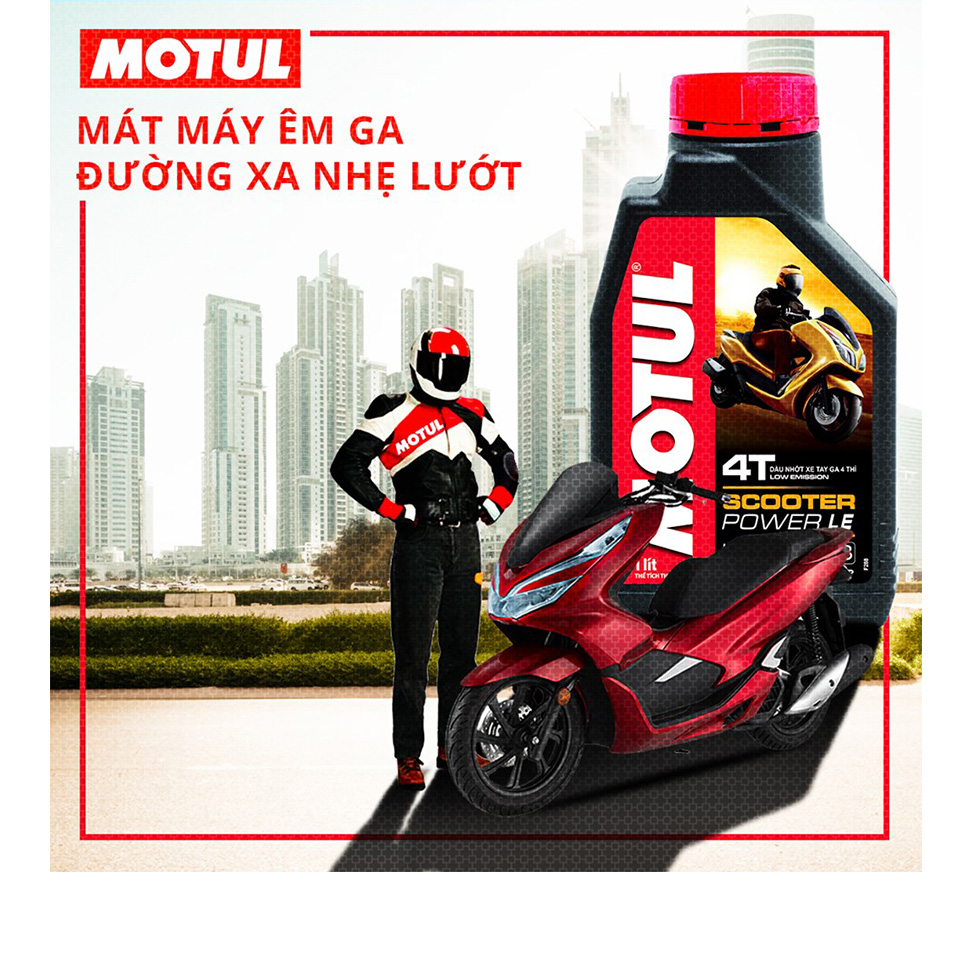 [TẶNG PHỄU] Nhớt Xe Tay Ga SCOOTER POWER.M.O.TU.L- 5W40.FULLY SYNTHETIC. Dùng Cho Xe Ga Đời Mới Chất Lượng Pháp Ecoshine