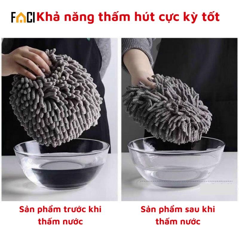 Khăn lau tay san hô siêu thấm nước có móc treo tiện dụng