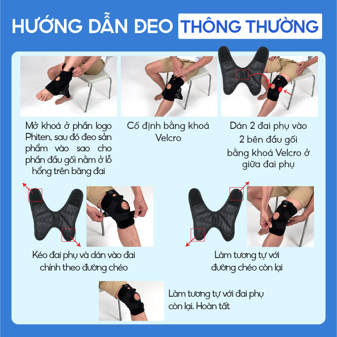 Đai Định Hình Đầu Gối Loại cứng Phiten Metax Supporter Knee Firm AP232003/AP232004/AP232005