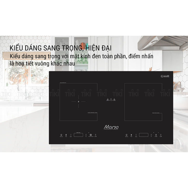 Bếp Âm Đôi Từ - Hồng Ngoaị Sunhouse Mama MMB9100VN - Hàng Chính Hãng