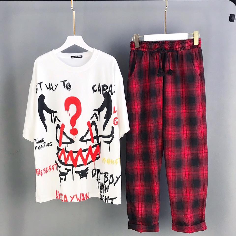Quần Sọc Caro Unisex Quần Baggy Caro Lưng Thun Plaid Pants Cao Cấp - MM