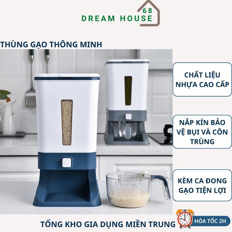 Thùng Đựng Gạo Gia Đình Thông Minh Cao Cấp Công Nghệ Nhật Bản Dung Tích 10kg