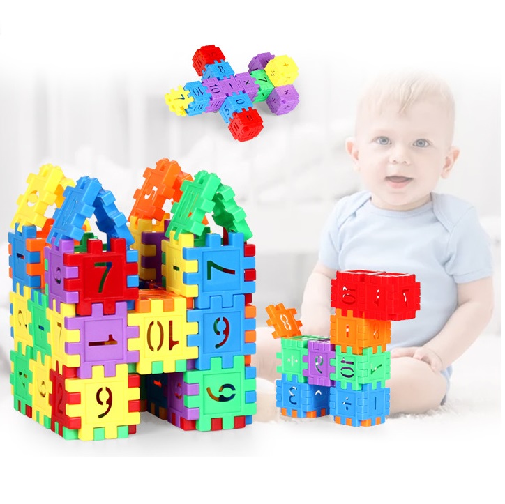 Bộ đồ chơi Building Block nhiều miếng ghép nhựa cho bé lắp ghép sáng tạo