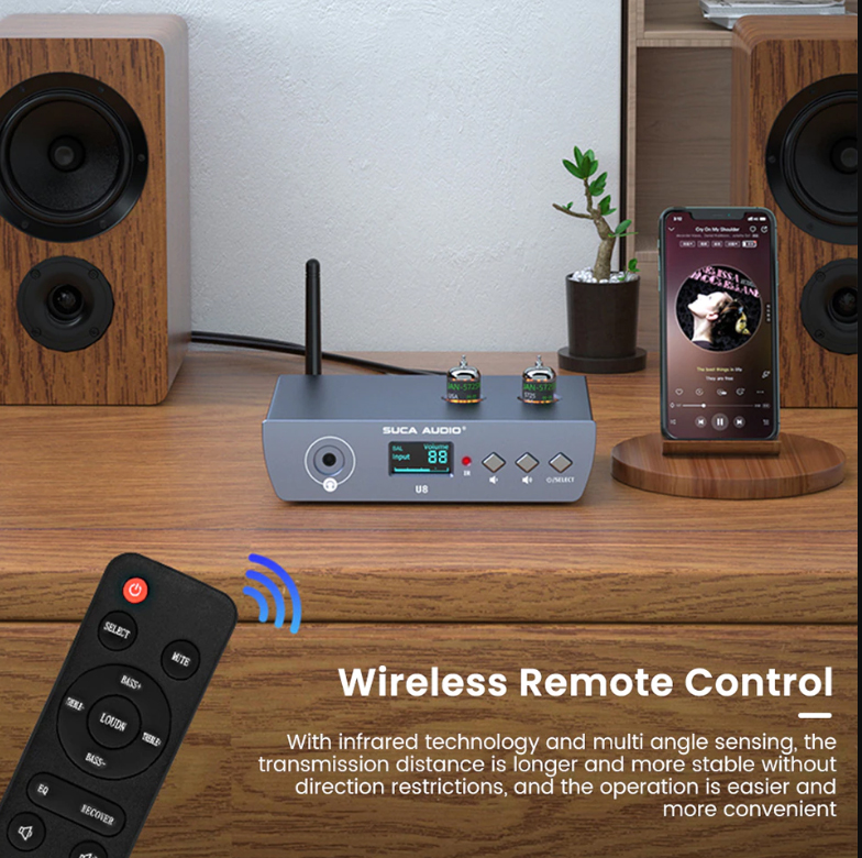 Pre đèn kiêm giải mã âm thanh Suca Audio U8 - Tặng dây AV xịn - Hàng Chính Hãng