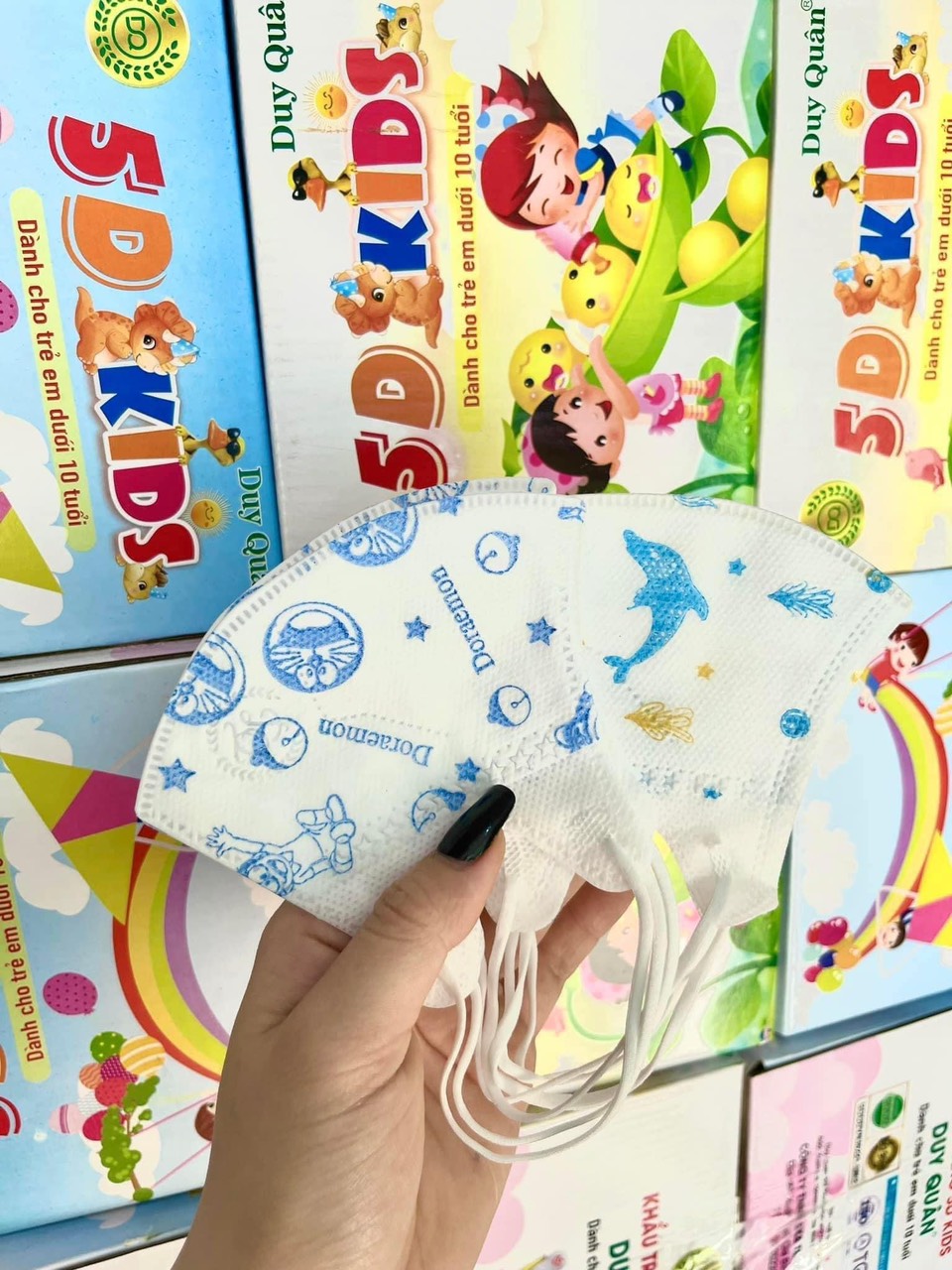 1 thùng/100 cái Khẩu trang trẻ em 5D cao cấp thương hiệu Duy Quân phù hợp cho trẻ từ 1-10 tuổi