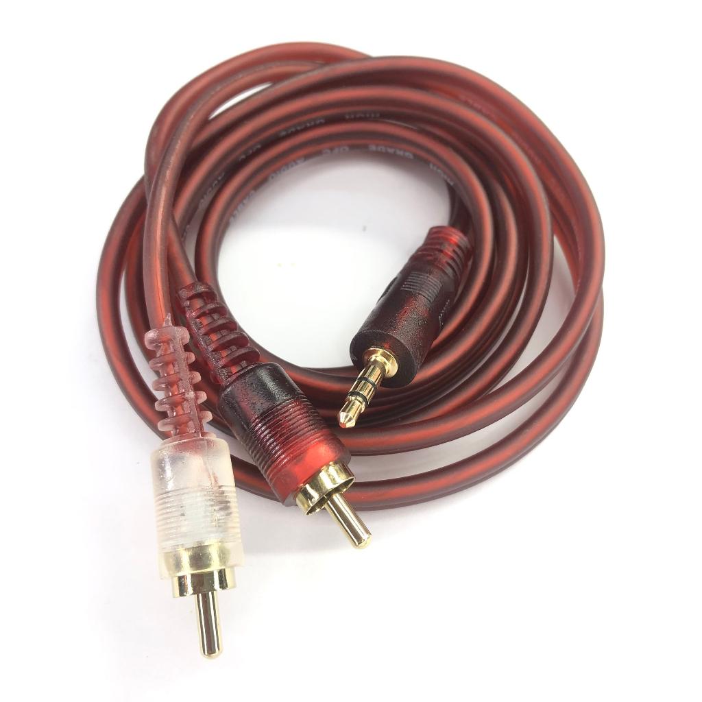 Dây tín hiệu đầu vào 3.5mm ra 2 đầu bông sen dài 1.5m - dây mềm, lõi đồng tốt # phụ kiện âm thanh