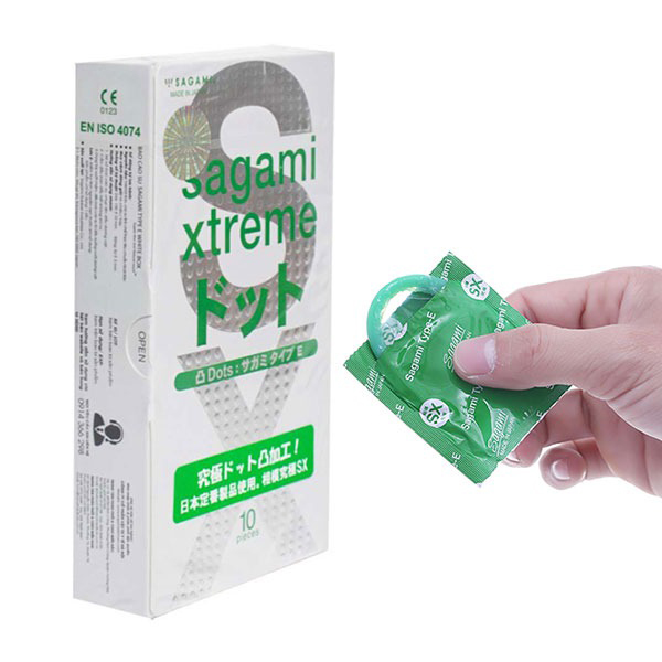 Bao Cao Su Nhật Bản Giá Rẻ Sagami Xtreme White (10 pcs) - Có Gai Nổi Li Ti Kích Thích Khoái Cảm - 100% Nhập Khẩu Chính Hãng - Che Tên Sản Phẩm