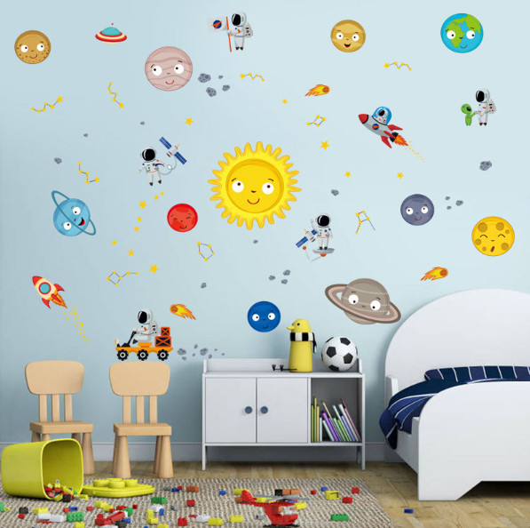 Decal trang trí tường - Vũ Trụ Hành tinh hệ mặt trời mới