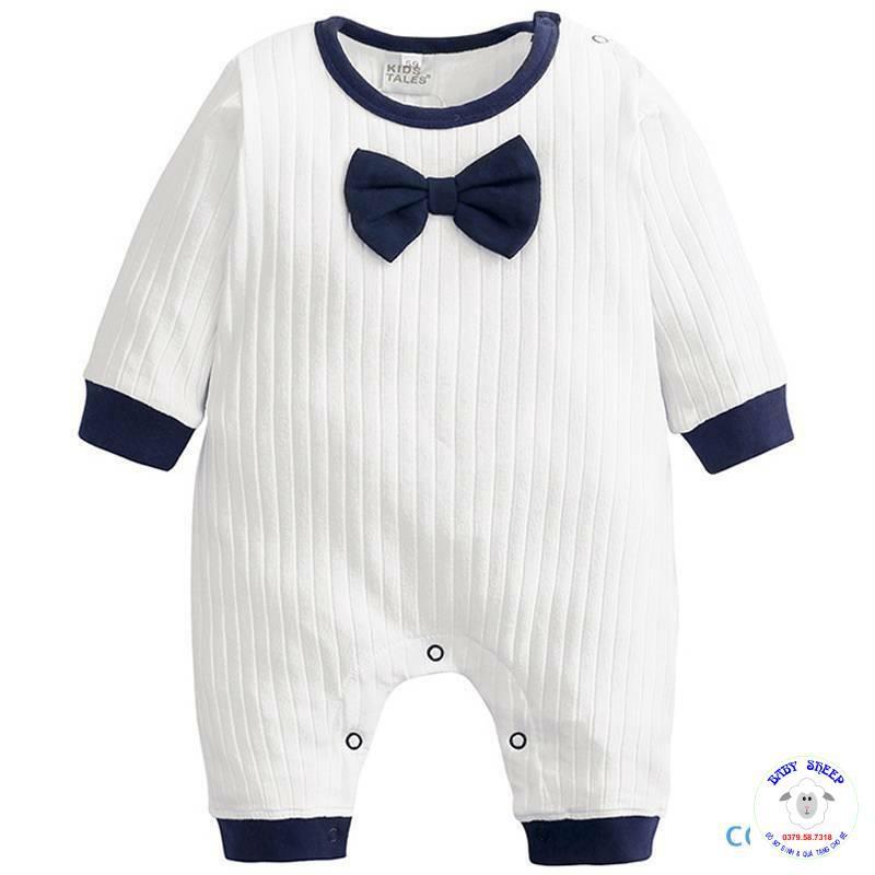 Body công tử Liền thân có nơ cổ cho bé trai ORGANIC COTTON