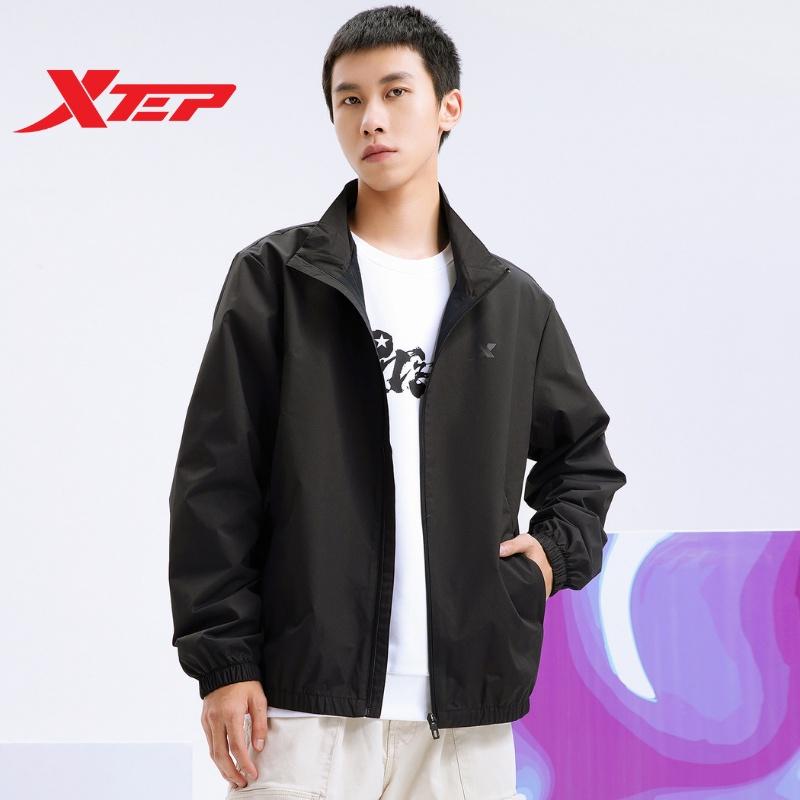 Áo khoác jacket nam Xtep dáng rộng thoải mái, màu sắc trung tính dễ mặc 879329120146
