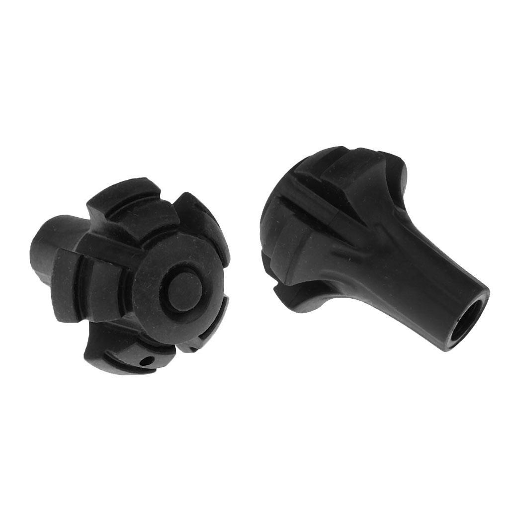 2x 2 Pieces Outdoor Sport Climbing Cane Crutch Alpenstock Tip Walking Hiking Stick Tips End Rubber Caps Repair Replacement Accessories